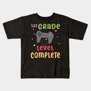 1st Grade Level Complete Video Gamer T-Shirt Graduation Gift Kids T-Shirt